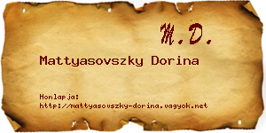 Mattyasovszky Dorina névjegykártya